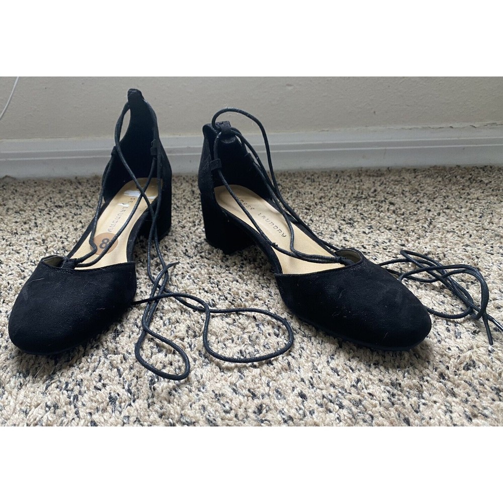 Chinese Laundry tie lace up black heels size 8